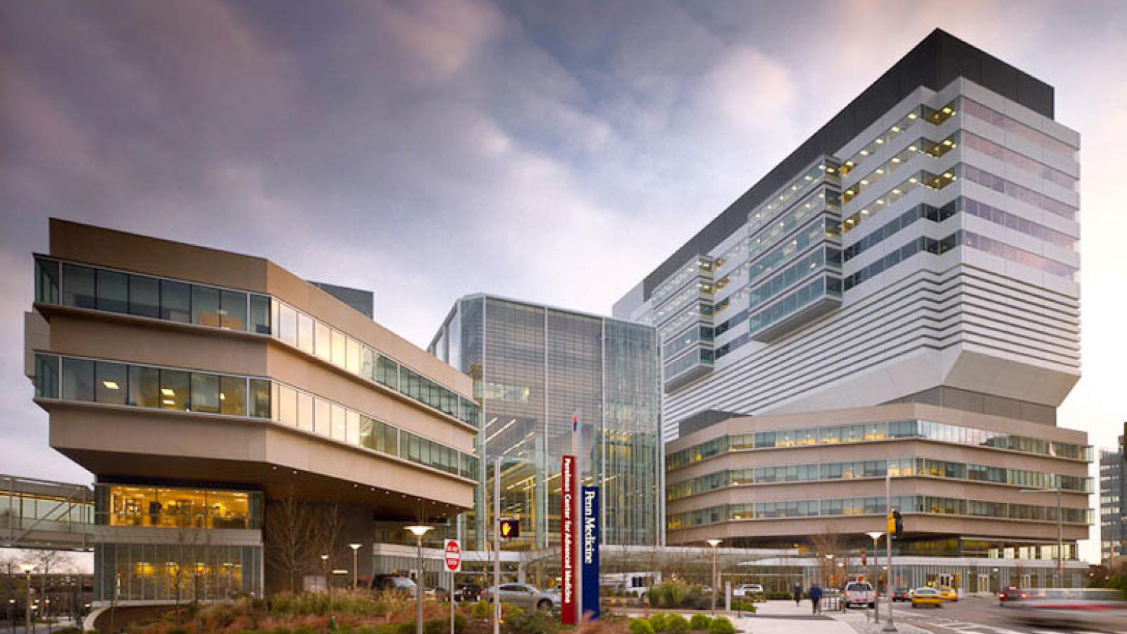 An exterior view of the Perelman Center for Advanced Medicine at Penn Medicine