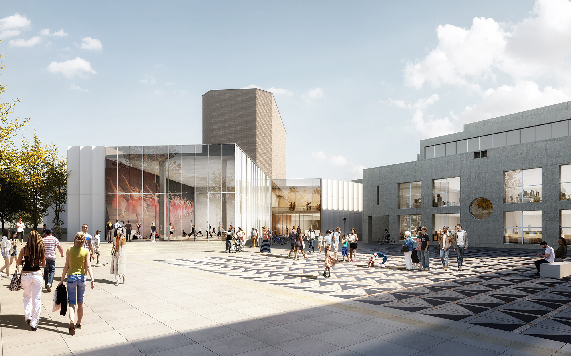 An architectural rendering of the Stuart Weitzman Theatre at the Annenberg Center for the Performing Arts.