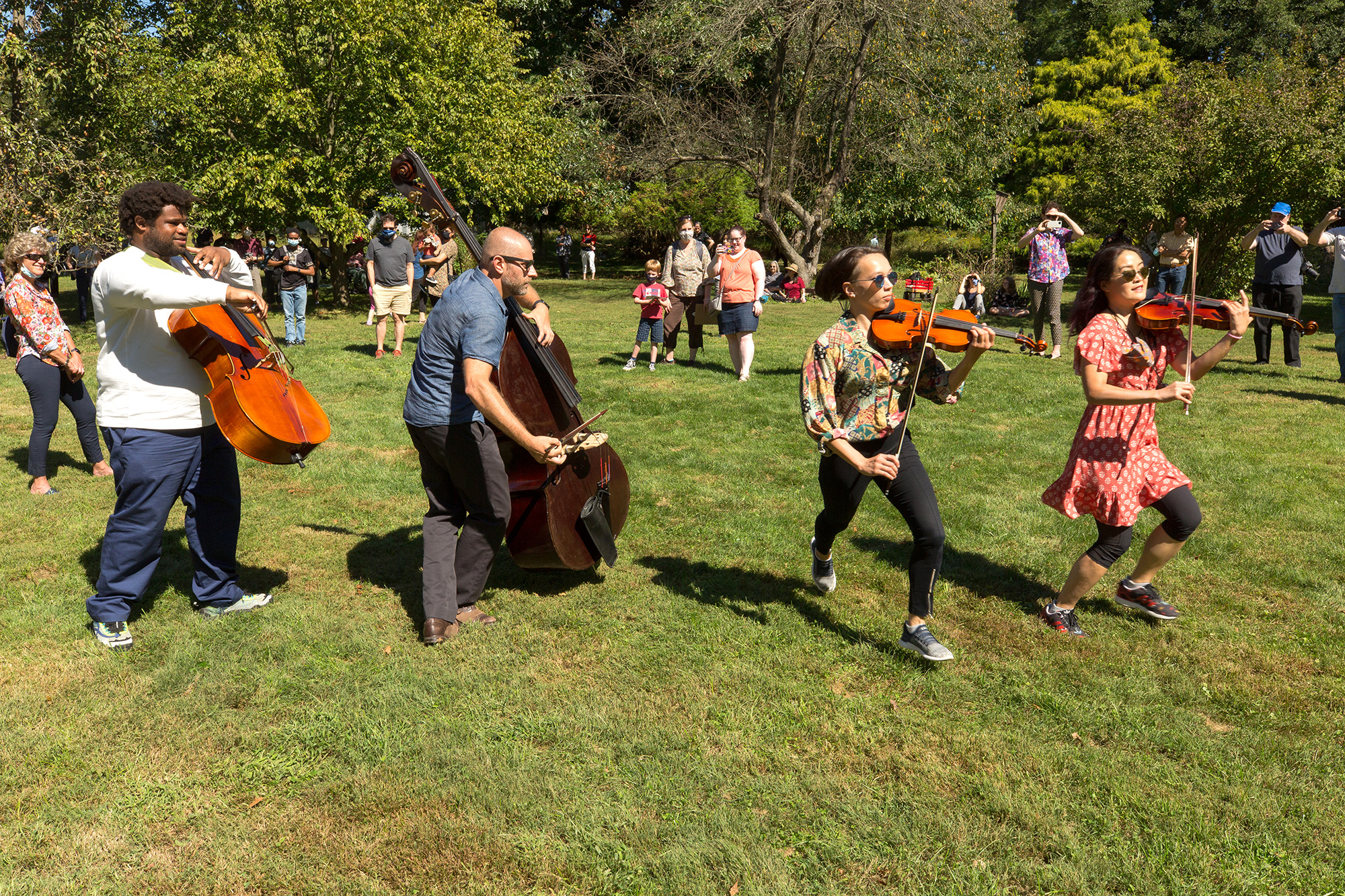 Alarm Will Sound performed a lively outdoor concert at Morris Arboretum in September of 2021.
